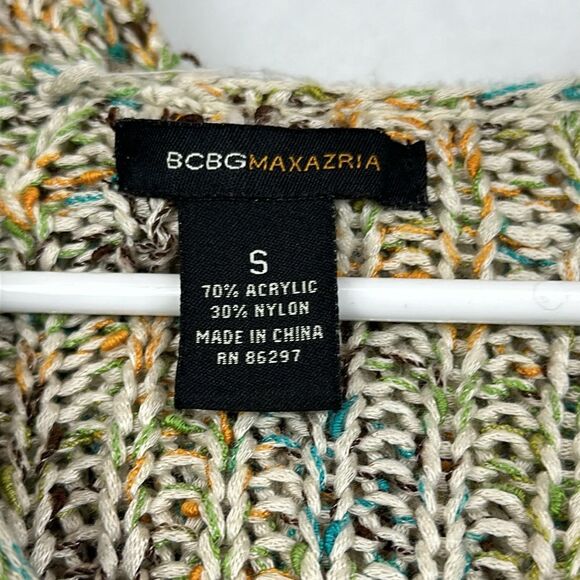 BCBG MaxAzria Green Hooded Pocketed 3/4 Sleeve Sweater  Sz Small - Picture 4 of 9